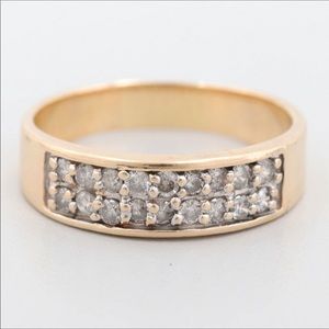 *Solid 10K Double Row .50 CTW Diamond Ring
